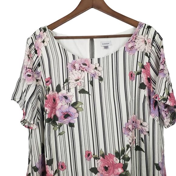 NEW! Avenue Floral Stripe Shift Dress - 18/20 - Picture 3 of 6